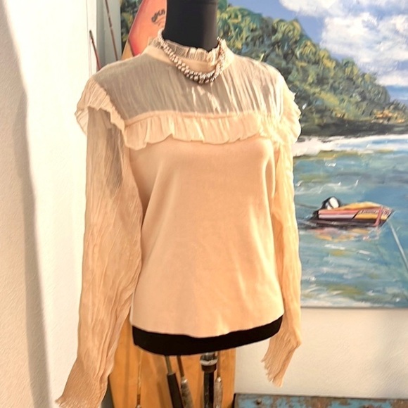 Broadway 38, Fantastic Piece!Barely Peach Knit Blend Blouse,Absolute Stunner,XL - Picture 2 of 12